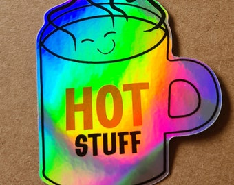 2 FOR ONE OFFER Hot Stuff holographic vinyl sticker