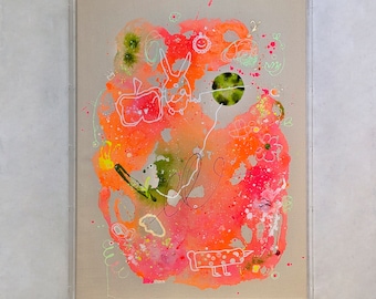 Abstract Art, Mixed Media, Fairy, Abstract Art, Acrylic Frame, Modern Art, Gift Idea, Individual