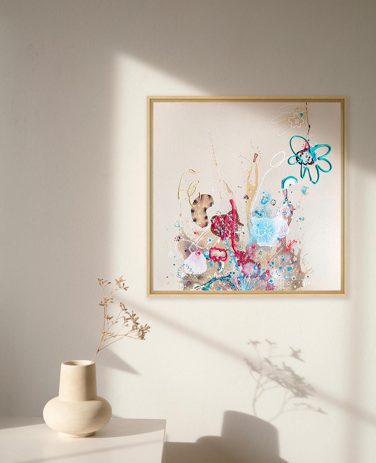 Intuitive Art, Mixed Media, Fun, Children's Room, Children's Picture, Naive Art, Abstract Art, Modern Art, Gift Idea, Individual