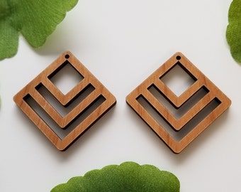 20 pieces - Laser cut wood earring findings, wholesale earrings, wood earring pieces, macrame accessories, earring blanks for macrame