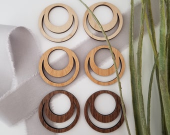 20 pieces - Laser cut wood earring findings, wholesale earrings, wood earring pieces, macrame accessories, earring blanks for macrame