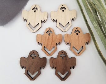 20 pieces - Wooden ghost earring parts for macrame, wholesale earrings, Halloween earring pieces, macrame accessories, earrings for macrame
