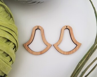 20 pieces - Unique hoop wooden earrings, macrame accessories, diy earrings, wholesale earrings, wood earring finding, macrame earrings