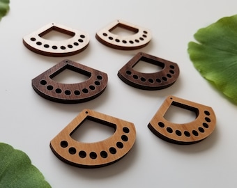 20 pieces - Laser cut wood earring findings, wholesale earrings, wood earring pieces, earring making accessories, earring parts