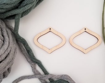 20 pieces - Unique hoop wooden earrings, macrame accessories, diy earrings, wholesale earrings, wood earring finding, macrame earrings