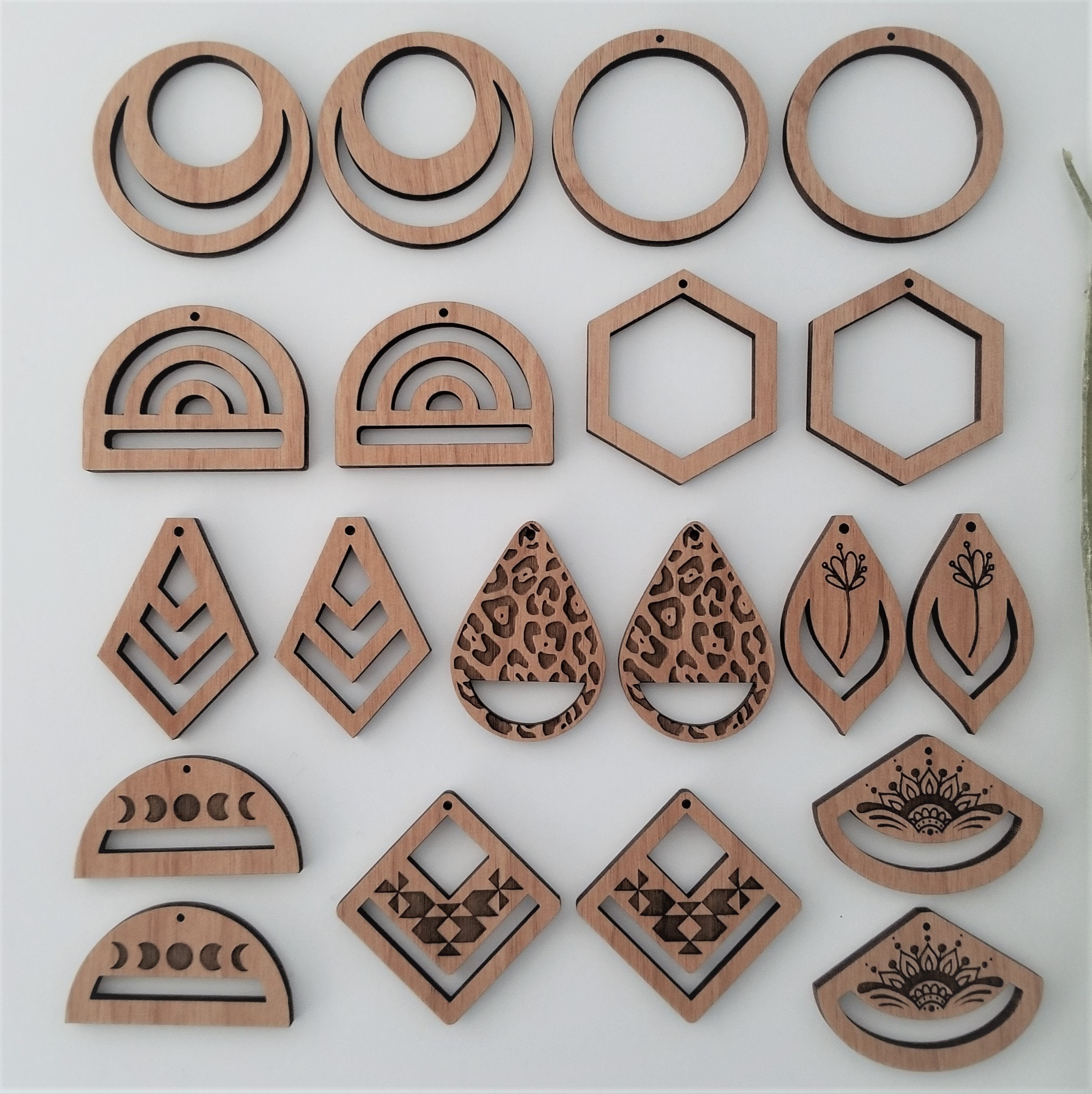 Wood Geometric Earring Blanks, birch blanks, DIY earring kit, boho ear –  Swoon & Shimmer