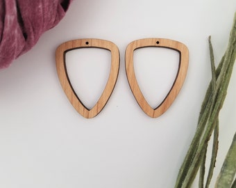 20 pieces - Unique hoop wooden earrings, macrame accessories, diy earrings, wholesale earrings, wood earring finding, macrame earrings