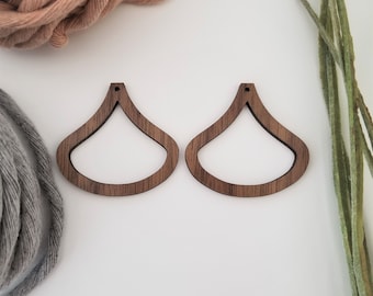 20 pieces - Unique hoop wooden earrings, macrame accessories, diy earrings, wholesale earrings, wood earring finding, macrame earrings