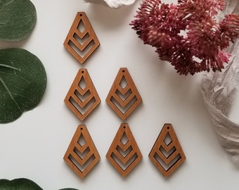 20 pieces - Laser cut wood earring pieces, wholesale earrings, wood earring findings, macrame accessories, earring blanks for macrame