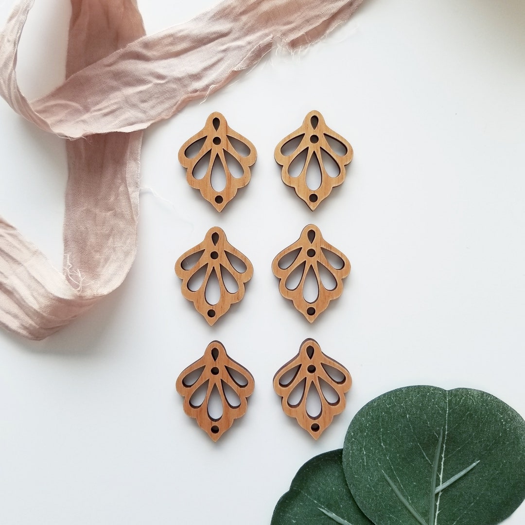 20 Pieces Laser Cut Wood Earring Findings for Jewelry Makers, Wholesale