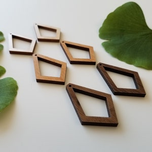 20 pieces Laser cut wood earring parts for macrame, wholesale earrings, wood earring pieces, earring blanks for macrame, hoop jewelry image 2