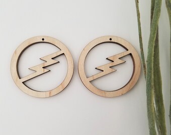 20 pieces - Laser cut lightening bolt wooden earring findings, macrame accessories, diy earrings, wholesale earrings, macrame earrings