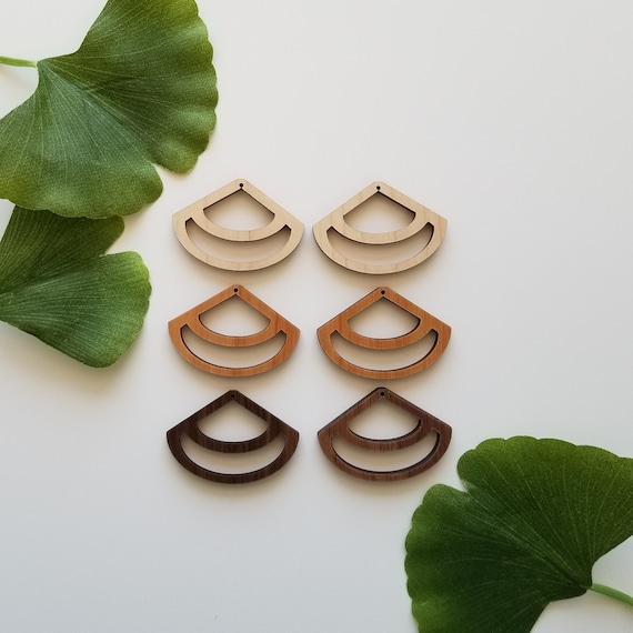20 Pieces Laser Cut Wood Earring Parts for Macrame Wholesale