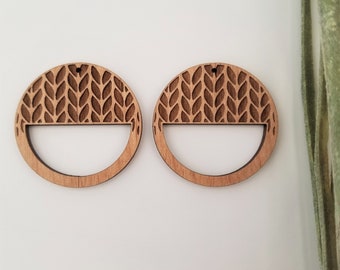 20 pieces - Cable knit earring findings, macrame accessories, diy earrings, wholesale earrings, wood earring finding, macrame earrings