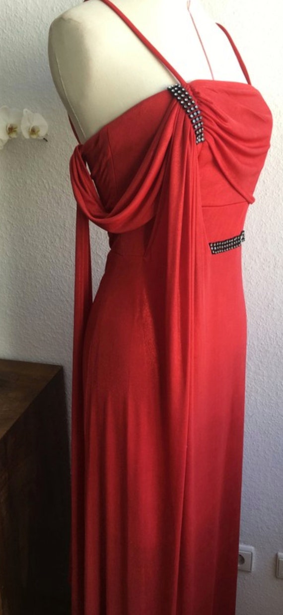 Superbe robe de bal Vintage, robe rouge, robe stra