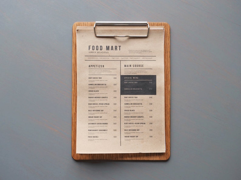 Laser Engraved Menu Clipboard Mini Wooden Clipboards Menu Etsy