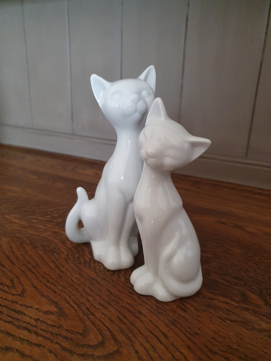 Set of Two Vintage Ceramic Cats Etsy