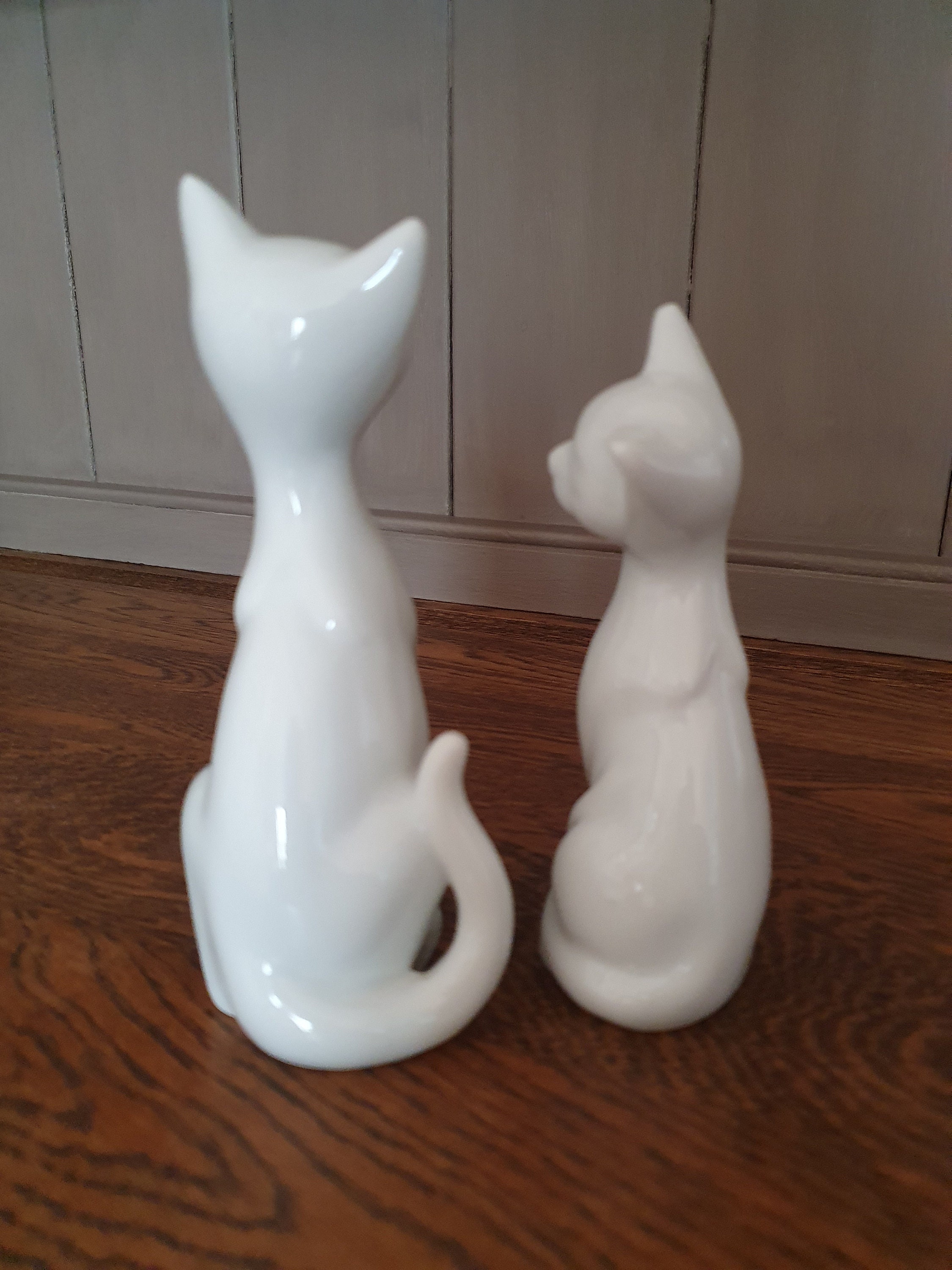 Set of Two Vintage Ceramic Cats Etsy