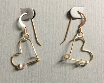 Pendientes de corazón - Rellenos de oro