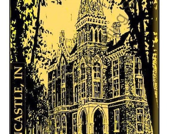 12 x 18 Greencastle Indiana East College en la Universidad DePauw