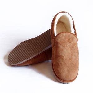 Charentaises mixed camel color sheepskin leather slipper image 1