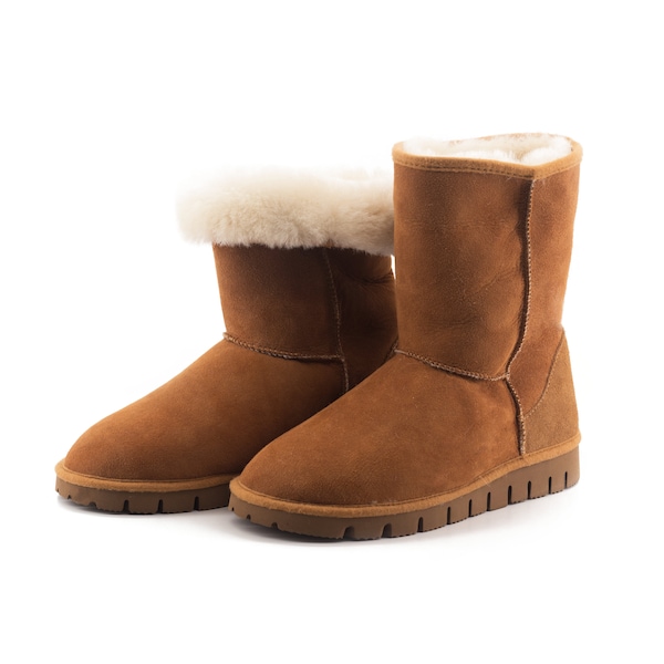 Boots camel en mouton