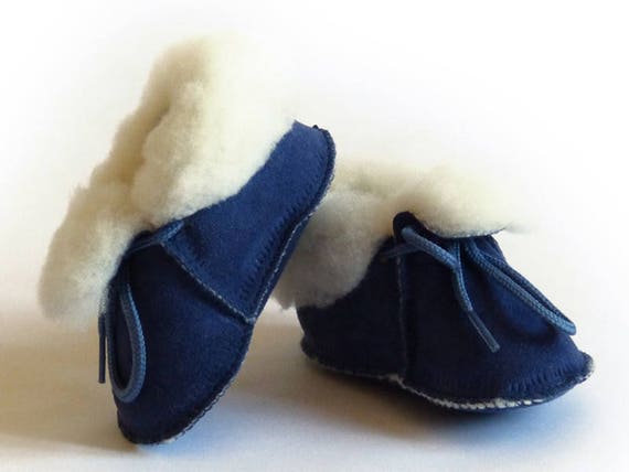 chaussons fourrés bébé camel peau de mouton retournée tannage naturel