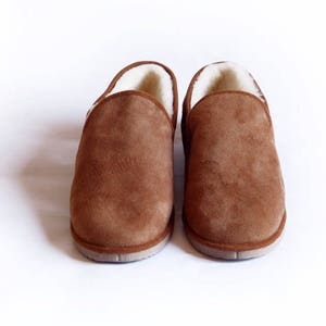 Charentaises mixed camel color sheepskin leather slipper image 2