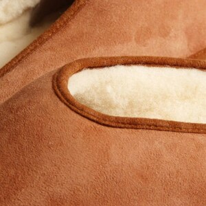 Mules homme camel fourrées en peau de mouton pantoufle image 2