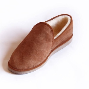 Charentaises mixed camel color sheepskin leather slipper image 3