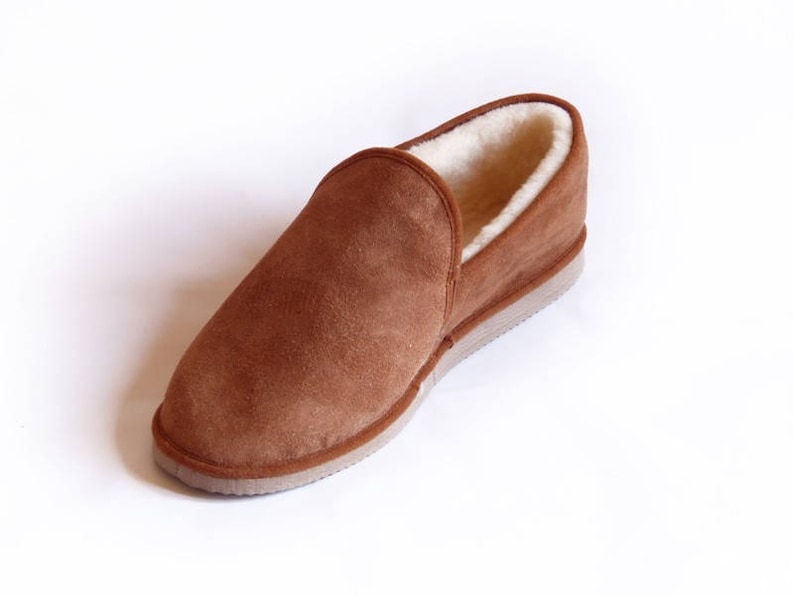 Charentaises mixed camel color sheepskin leather slipper image 3