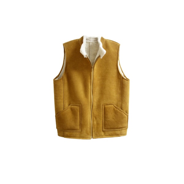 Gilet Homme en peau de mouton avec Col