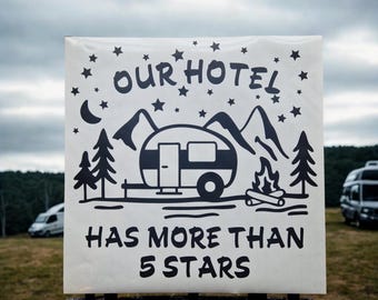 Funny Camping Sticker: 5-Star Hotel RV Camper Vinyl Decal