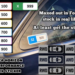 Forza PI Sticker Racing Number  – Custom Vinyl Decal for Gamers & Cars, Racers, Gift, Present,