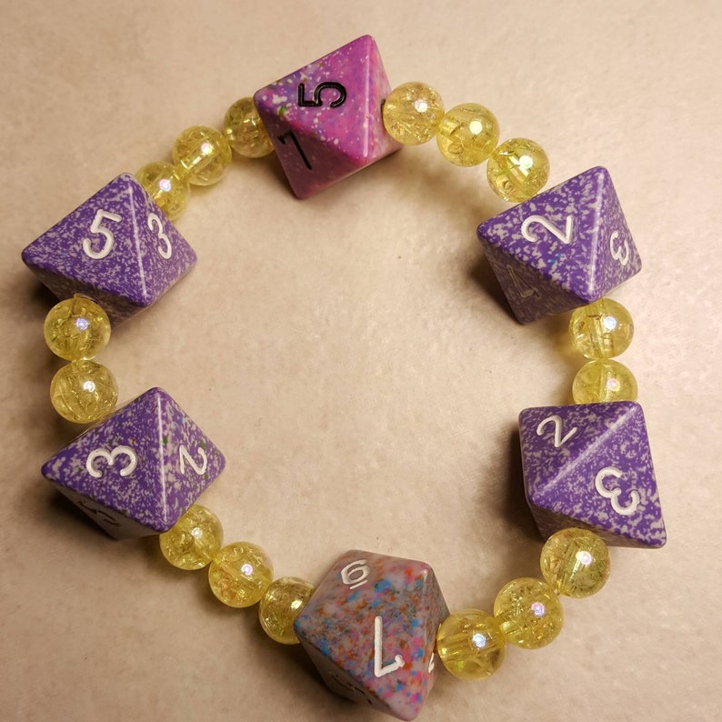 Tabletop Dice Bracelets D6 D8 D10 D12 Beaded Crackled Cracked Etsy