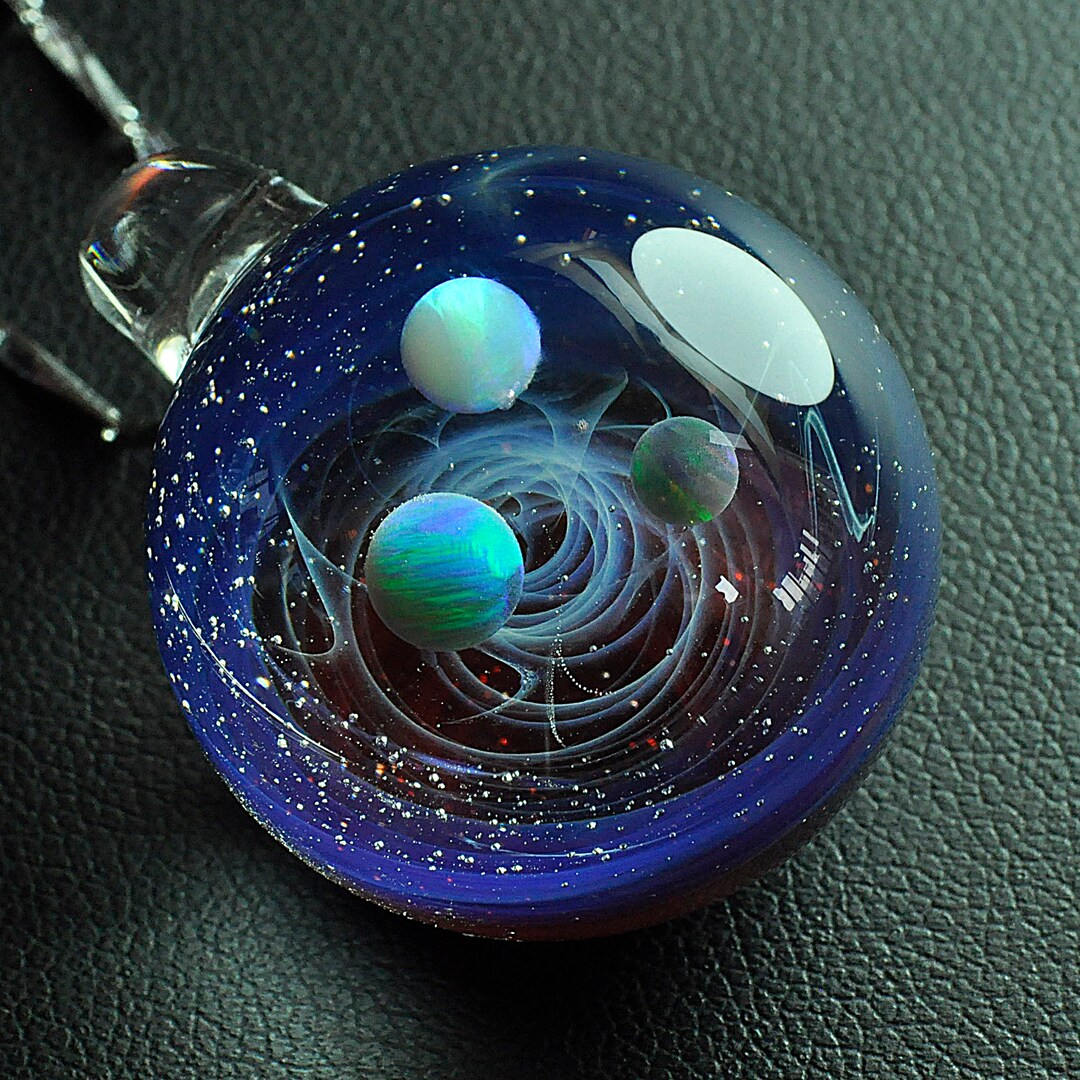 Buy Planet Stars Glass Dome,spaceblown Glass Universe Pendant Inches,  Night Sky Galaxy Necklace, Twisted Space Glass Pendant, Unique Gift Online 