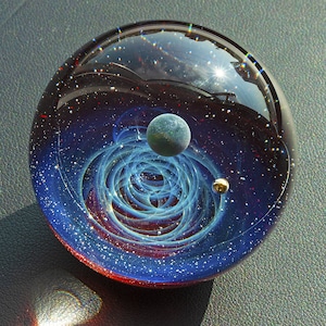 Unique Gift Night Sky Galaxy marble Universe pellet Ball Space Blown Glass 4.5cm,glass dome Planet Stars Twisted Space Glass marble