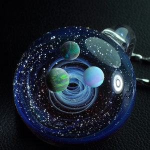 Unique Birthday Gift Glass Galaxy Necklace Glass Necklace Pendant Borosilicate Nebula Universe Jewelry Universe Necklace Galaxy Pendant
