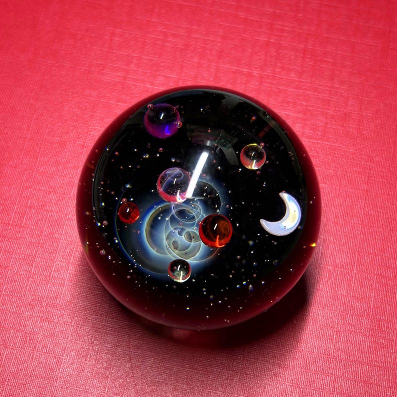 Planet Paperweights Explore the Universe: 40.9mm Galaxy Marble Glass Sphere, a Celestial ...