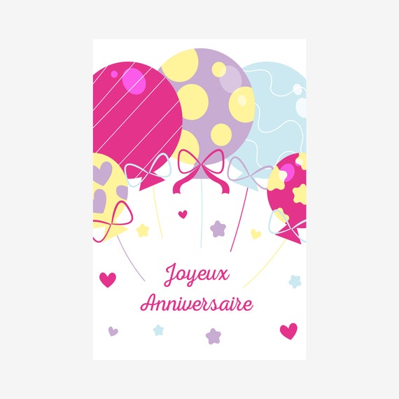 Lot De 14 Cartes Anniversaire En Francais Avec Enveloppes Pour Etsy France