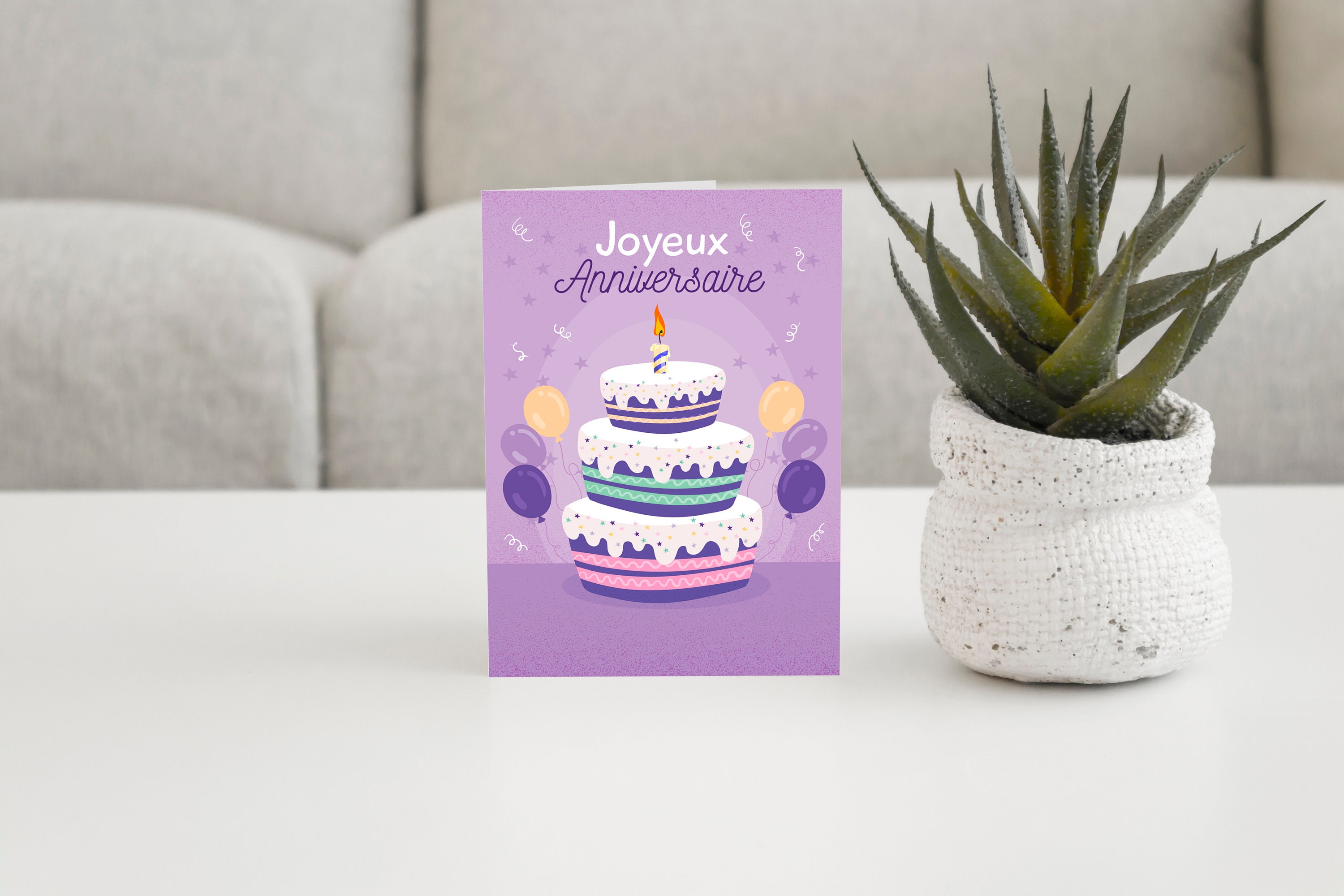 Cake topper anniversaire – Mimicartes