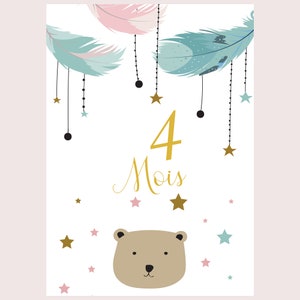 Cartes étape bébé ma première année mois par mois lot de 14 cartes en papier photo idéal cadeau naissance baby shower image 4