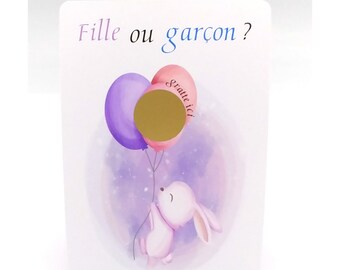 Birth scratch card, pregnancy announcement scratch card, girl or boy scratch card, baby gender announcement scratch card