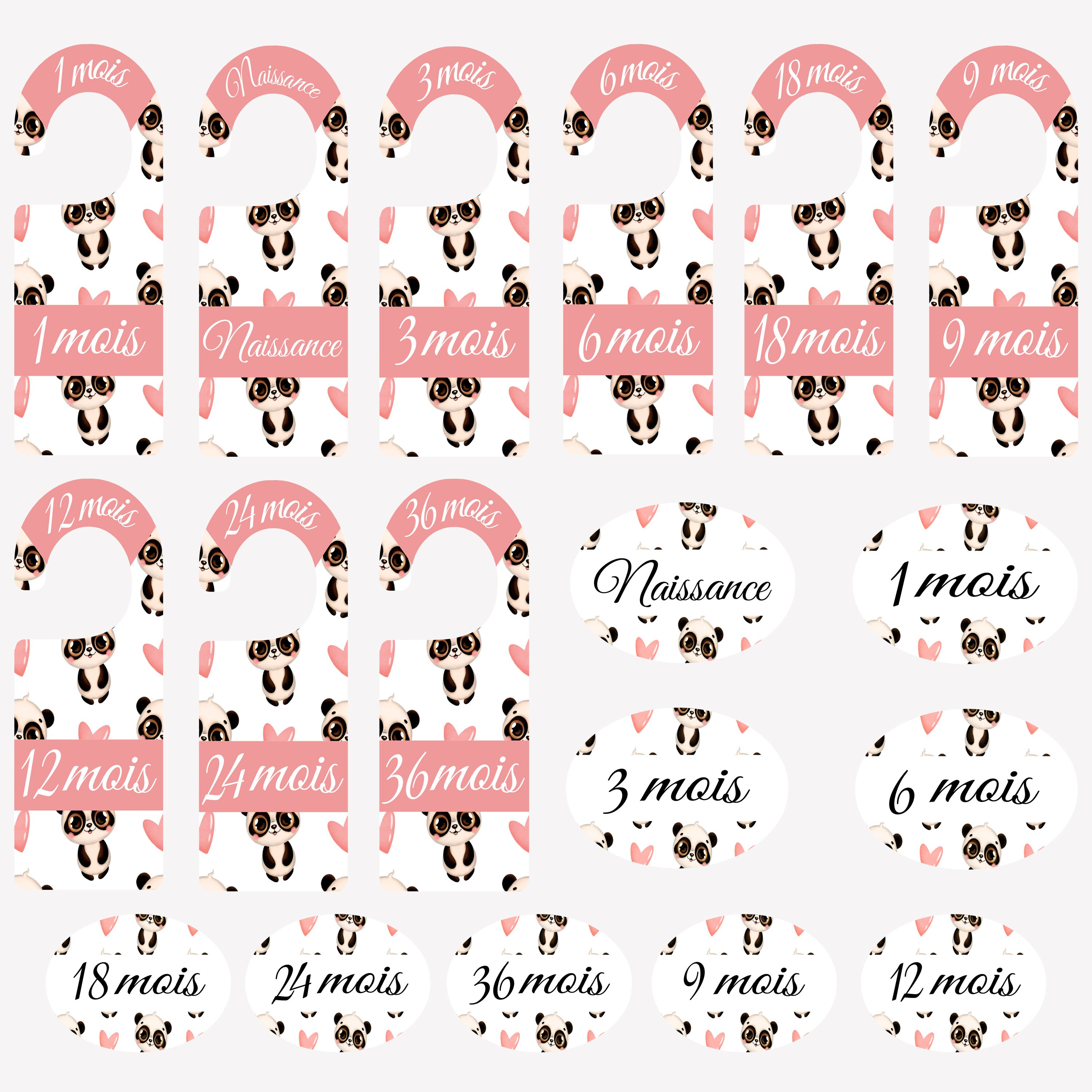 Separateur De Penderie De Bebe Theme Panda 9 Diviseurs De Etsy