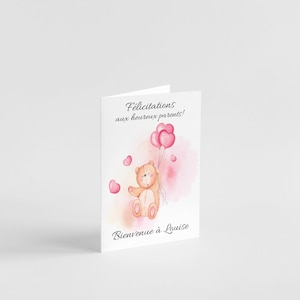 Carte félicitations naissance ourson garçon fille carte naissance cadeau naissance carte avec enveloppe carte à personnaliser