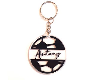 Key ring for man, woman, boy, girl, soccer ball pattern, basketball ball, rugby ball, tennis ball, to personalize, birthday gift