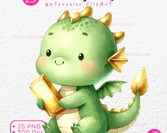 Cute Dragon watercolor, Dragon Clipart, Chinese Dragon, dragon PNG, nursery wall art, boys clipart, kids party, baby shower, baby dragon PNG