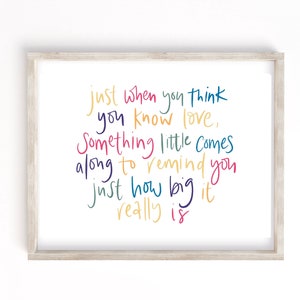 Custom A4 Quote Print | Just when you think you know. Colour, Gifts, Inspirational, Bedroom, Home, Kids, Baby, Nursery, Bright, Wall art.