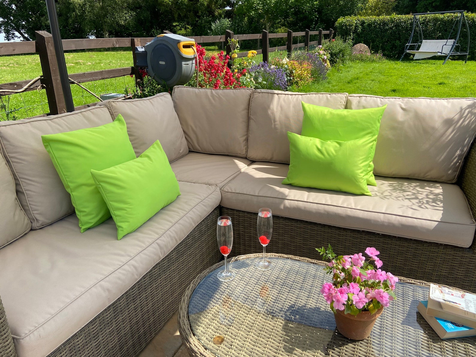 Lime Green Plain Water Resistant Cushions Outdoor Cushions Etsy UK