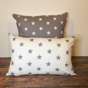 Grey star print cushion 2025